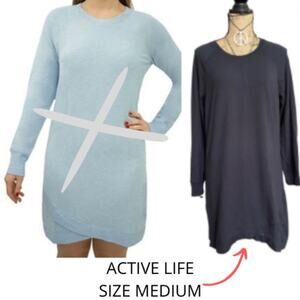 Active Life Women's Modal Tunic Dress with Crossover Hem size LARGE